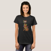 Rhodesian Ridgeback Christmas Tree Light Pajama Do T-Shirt (Vorne ganz)