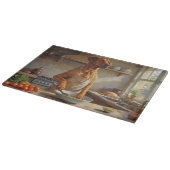 Rhodesian Ridgeback Cooking in Kitchen Schneidebrett (Ecke)