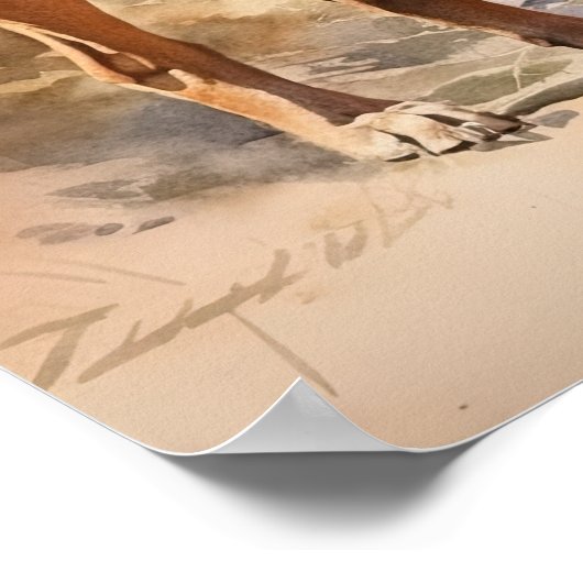 Rhodesian Ridgeback Dog Art Print Poster (Ecke)