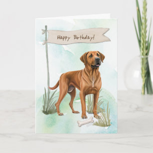 Rhodesian Ridgeback Dog Breed Under Birthday Sign Karte
