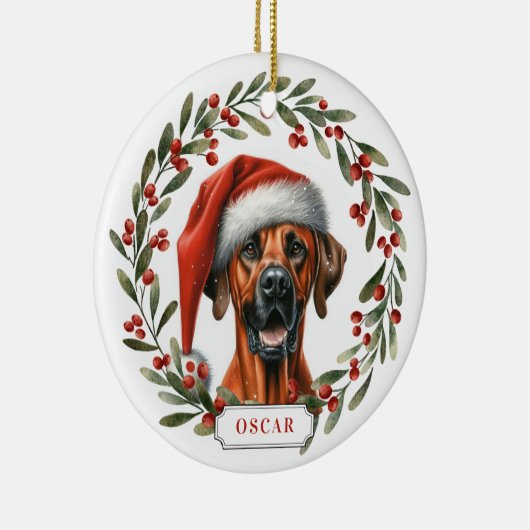 Rhodesian Ridgeback Dog Ceramic Circle Ornament (Rechts)