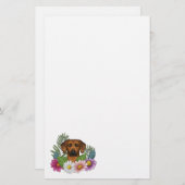 Rhodesian Ridgeback Dog Colorful Wildblumen Briefpapier (Vorne/Hinten)