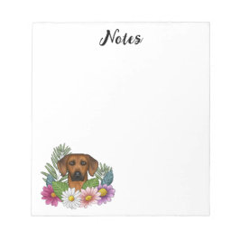 Rhodesian Ridgeback Dog Colorful Wildblumen Notizblock