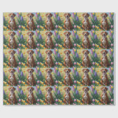 Rhodesian Ridgeback Dog Frühlingsblumen Malerei Geschenkpapier (Flach)