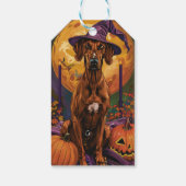 Rhodesian Ridgeback Dog Halloween Hexenkürbis Geschenkanhänger (Rückseite)