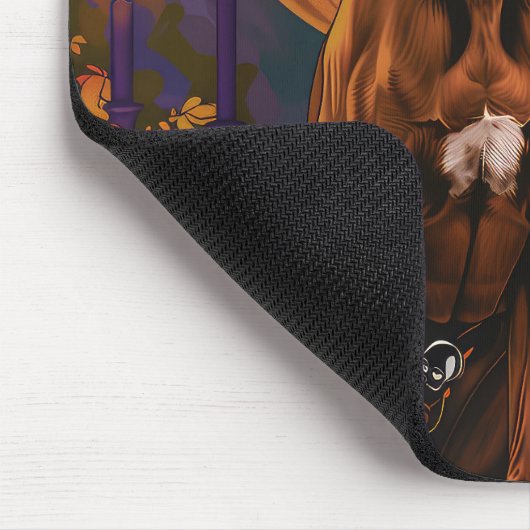 Rhodesian Ridgeback Dog Halloween Hexenkürbis Mousepad (Ecke)