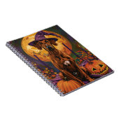 Rhodesian Ridgeback Dog Halloween Hexenkürbis Notizblock (Rechte Seite)