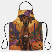 Rhodesian Ridgeback Dog Halloween Hexenkürbis Schürze (Vorderseite)