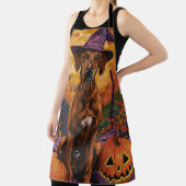 Rhodesian Ridgeback Dog Halloween Hexenkürbis Schürze (InSitu)