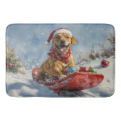 Rhodesian Ridgeback Dog in Sledge Weihnachten Badematte (Vorderseite)