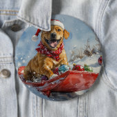 Rhodesian Ridgeback Dog in Sledge Weihnachten Button (Beispiel)