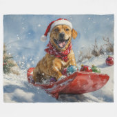Rhodesian Ridgeback Dog in Sledge Weihnachten Fleecedecke (Vorderseite (Horizontal))