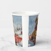 Rhodesian Ridgeback Dog in Sledge Weihnachten Pappbecher (Links)