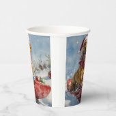 Rhodesian Ridgeback Dog in Sledge Weihnachten Pappbecher (Rechts)