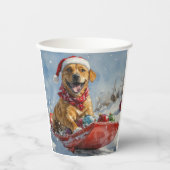 Rhodesian Ridgeback Dog in Sledge Weihnachten Pappbecher (Vorderseite)