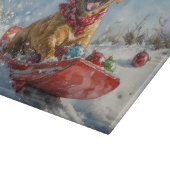 Rhodesian Ridgeback Dog in Sledge Weihnachten Schneidebrett (Ecke)