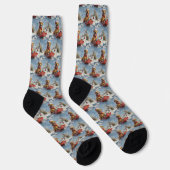 Rhodesian Ridgeback Dog in Sledge Weihnachten Socken (Rechts)