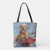 Rhodesian Ridgeback Dog in Sledge Weihnachten Tasche (Rückseite)