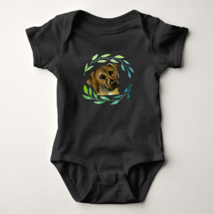 Rhodesian Ridgeback Dog mit Kranz Baby Strampler