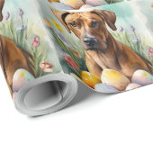 Rhodesian Ridgeback Dog mit Ostereier Holiday Geschenkpapier (Rolleneckpunkt)