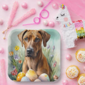 Rhodesian Ridgeback Dog mit Ostereier Holiday Pappteller (Party)