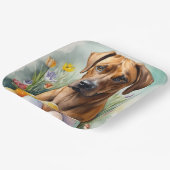 Rhodesian Ridgeback Dog mit Ostereier Holiday Pappteller (Gewinkelt)