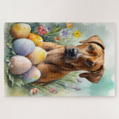 Rhodesian Ridgeback Dog mit Ostereier Holiday Puzzle (Horizontal)