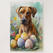 Rhodesian Ridgeback Dog mit Ostereier Holiday Puzzle (Vertikal)