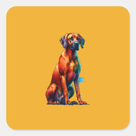 Rhodesian Ridgeback Dog Quadratischer Aufkleber