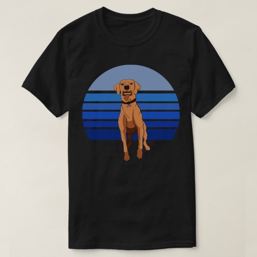 Rhodesian Ridgeback Dog Retro Blue T-Shirt (Design vorne)