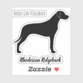 Rhodesian Ridgeback Dog Silhouette Ridgie Vinyl Aufkleber (Blatt)