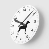 Rhodesian Ridgeback Dog Silhouette Runde Wanduhr (Winkel)