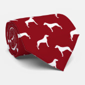 Rhodesian Ridgeback Dog Silhouetten Muster Rot Krawatte (Gerollt)