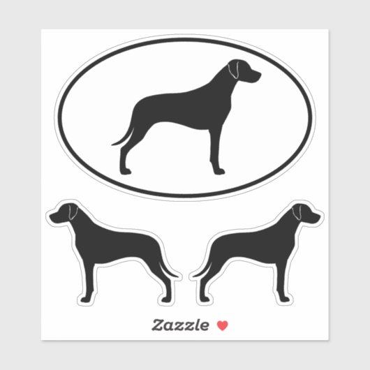 Rhodesian Ridgeback Dog Silhouetten Vinyl Stickers Aufkleber (Blatt)