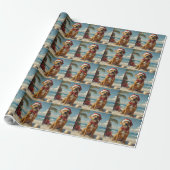 Rhodesian Ridgeback Dog Vintager Strand Geschenkpapier (Ungerollt)