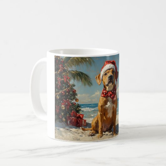 Rhodesian Ridgeback Dog Vintager Strand Kaffeetasse (Vorderseite Links)