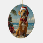 Rhodesian Ridgeback Dog Vintager Strand Keramik Ornament (Rechts)