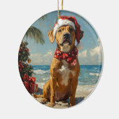 Rhodesian Ridgeback Dog Vintager Strand Keramik Ornament (Links)