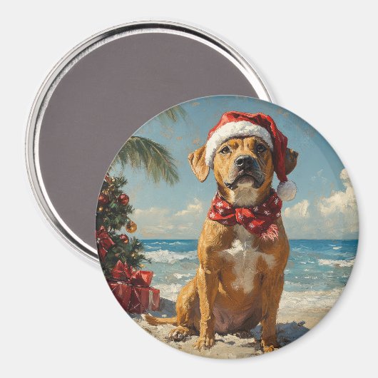 Rhodesian Ridgeback Dog Vintager Strand Magnet (Vorderseite/Rückseite)