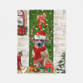 Rhodesian Ridgeback Dog Weihnachten Fleecedecke (Vorderseite)