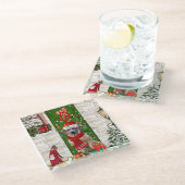 Rhodesian Ridgeback Dog Weihnachten Glasuntersetzer (Schrägansicht)