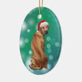 Rhodesian Ridgeback Dog Weihnachten Keramik Ornament (Links)