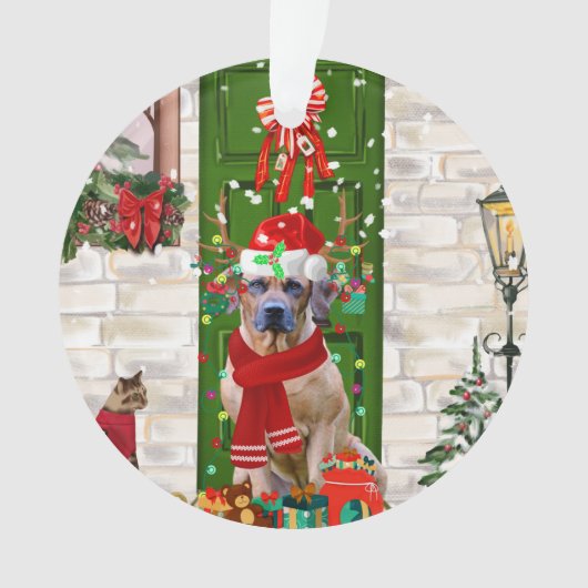 Rhodesian Ridgeback Dog Weihnachten Ornament (Vorderseite)