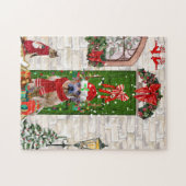Rhodesian Ridgeback Dog Weihnachten Puzzle (Horizontal)