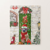 Rhodesian Ridgeback Dog Weihnachten Puzzle (Vertikal)