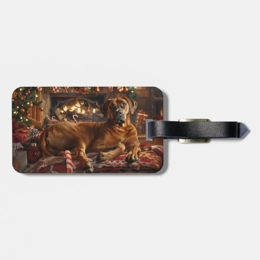 Rhodesian Ridgeback Dog Weihnachtsfest Gepäckanhänger (Rückseite horizontal)