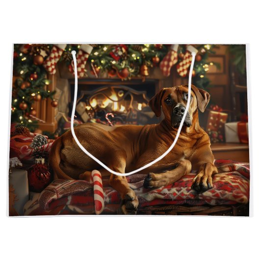 Rhodesian Ridgeback Dog Weihnachtsfest Große Geschenktüte (Vorderseite)