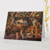 Rhodesian Ridgeback Dog Weihnachtsfest Karte (Gelbe Blume)