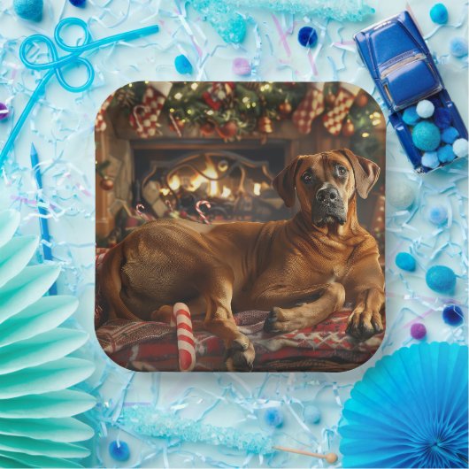 Rhodesian Ridgeback Dog Weihnachtsfest Pappteller (Party)