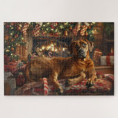 Rhodesian Ridgeback Dog Weihnachtsfest Puzzle (Horizontal)